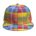 Rainbow Plaid Pattern Print Snapback Cap
