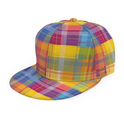 Rainbow Plaid Pattern Print Snapback Cap