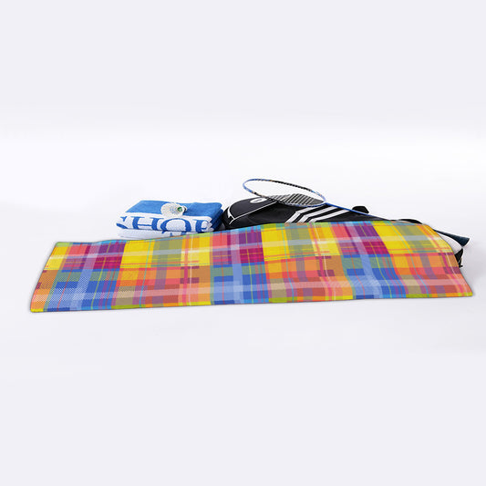 Rainbow Plaid Pattern Print Sports Towel
