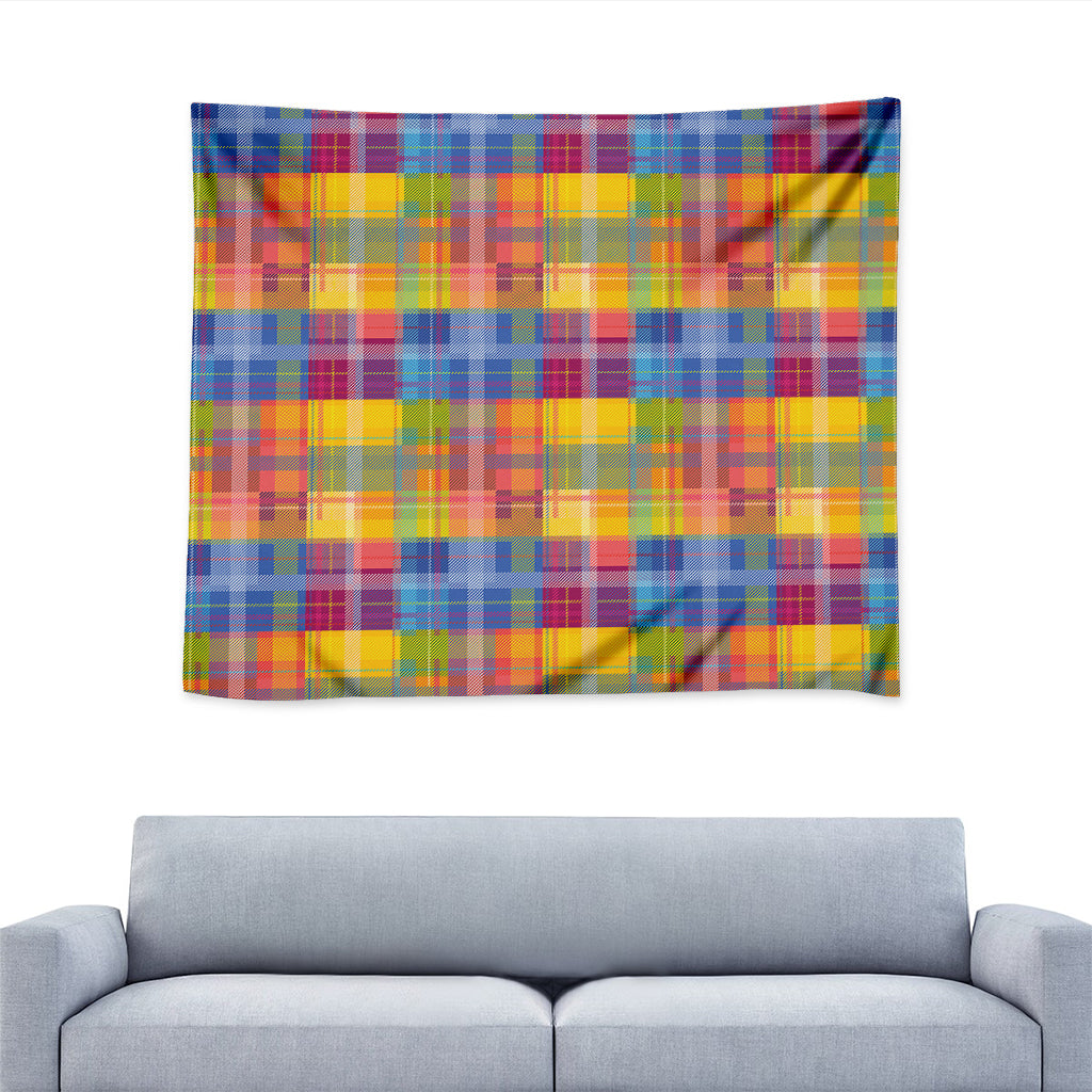 Rainbow Plaid Pattern Print Tapestry