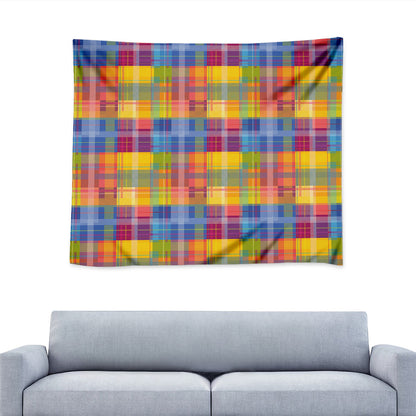 Rainbow Plaid Pattern Print Tapestry