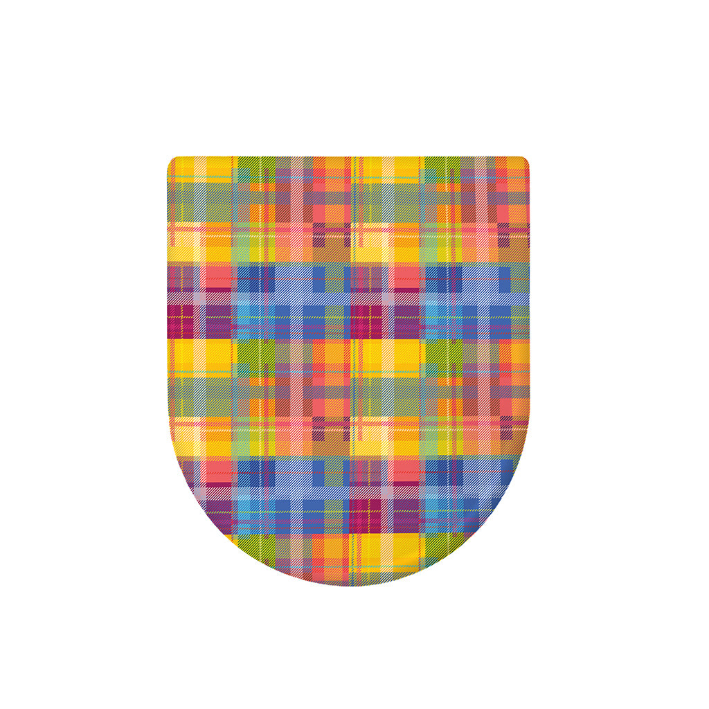 Rainbow Plaid Pattern Print Toilet Lid Cover