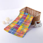 Rainbow Plaid Pattern Print Towel