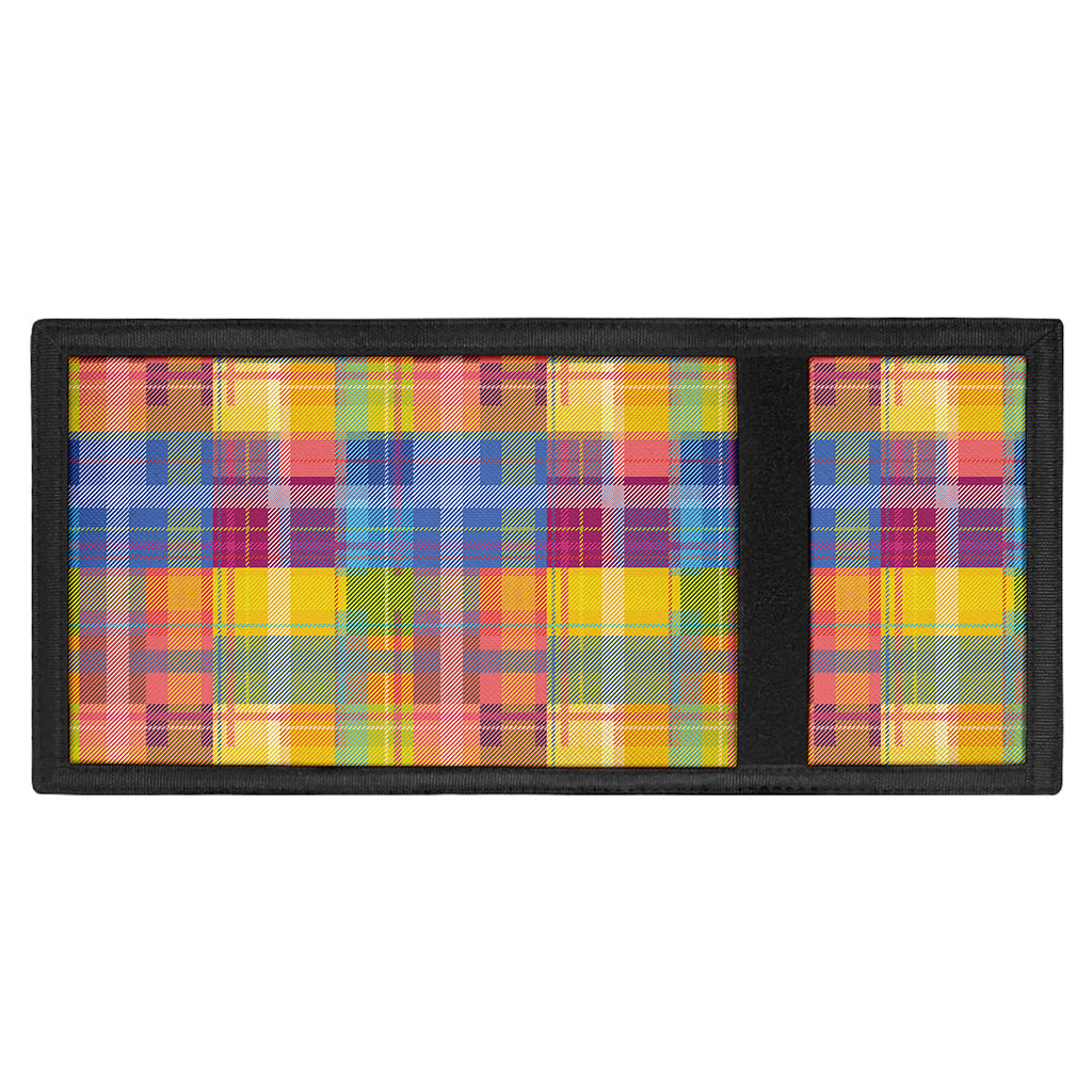 Rainbow Plaid Pattern Print Trifold Wallet