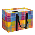 Rainbow Plaid Pattern Print Utility Tote Bag