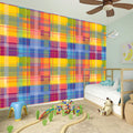 Rainbow Plaid Pattern Print Wall Sticker