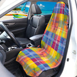 Rainbow Plaid Pattern Print Waterproof Car Seat Cover