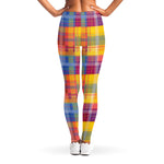Rainbow Plaid Pattern Print Women's Leggings