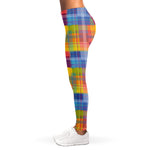 Rainbow Plaid Pattern Print Women's Leggings