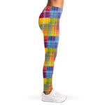 Rainbow Plaid Pattern Print Women's Leggings