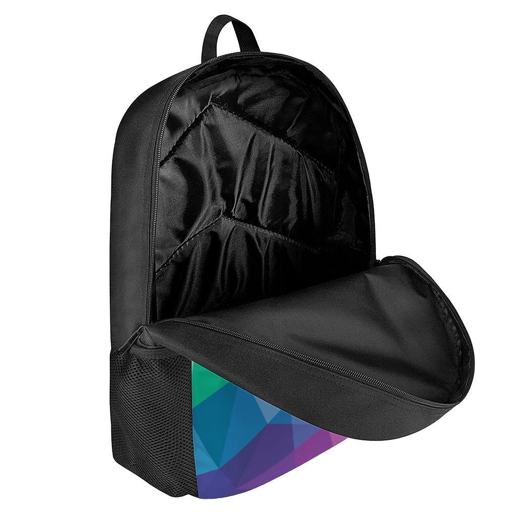 Rainbow Polygonal Geometric Print 17 Inch Backpack