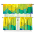 Rainbow Polygonal Geometric Print 3 Piece Kitchen Curtains