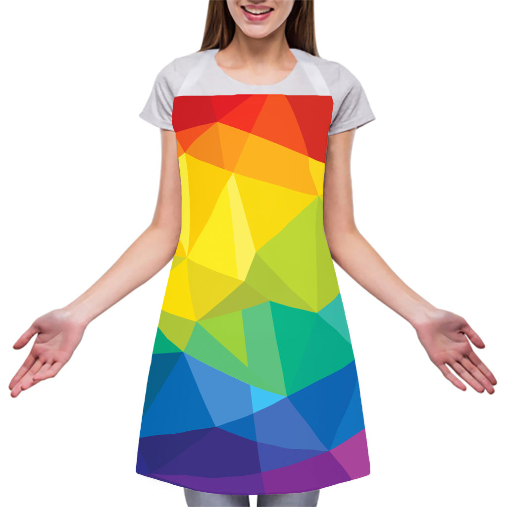 Rainbow Polygonal Geometric Print Adjustable Apron