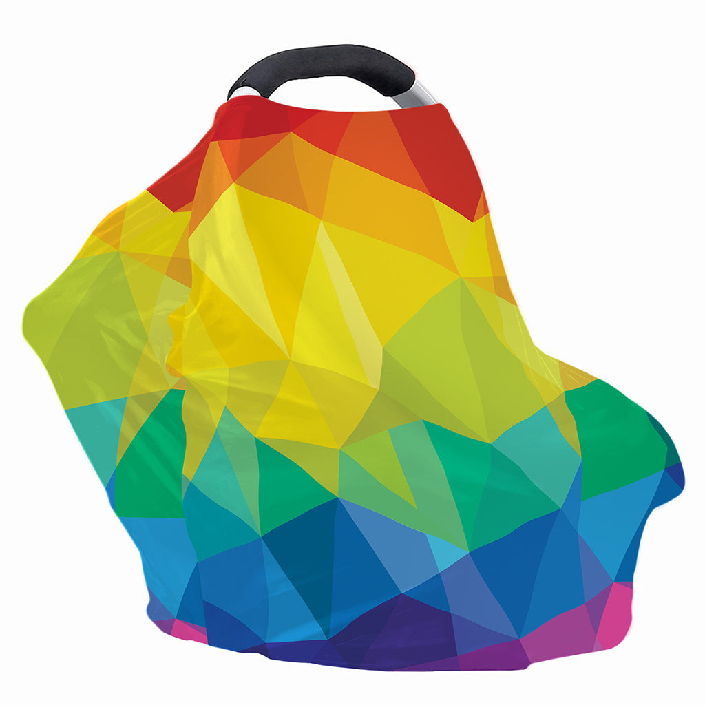 Rainbow Polygonal Geometric Print Baby Seat Cover