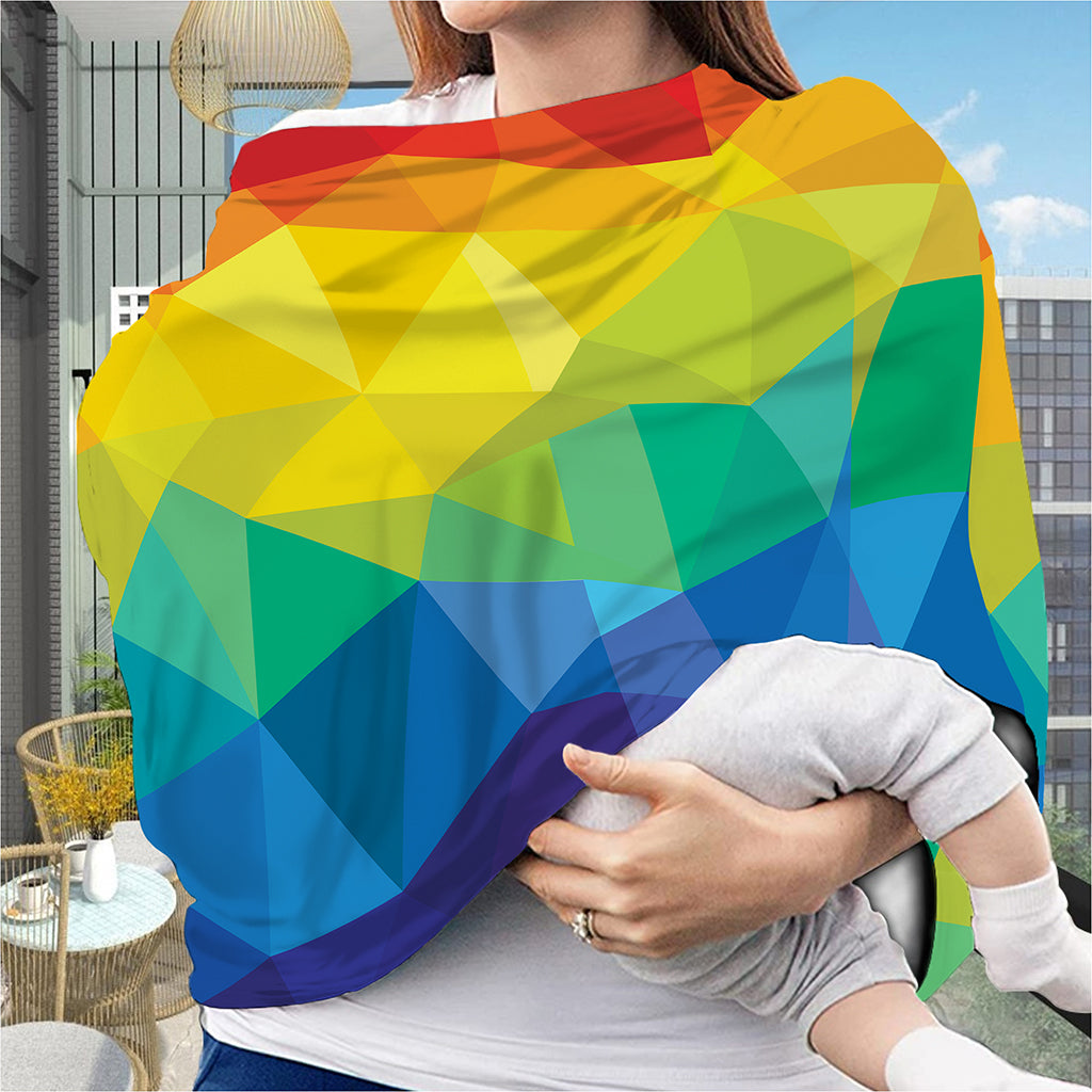 Rainbow Polygonal Geometric Print Baby Seat Cover