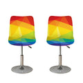 Rainbow Polygonal Geometric Print Bar Stool Covers