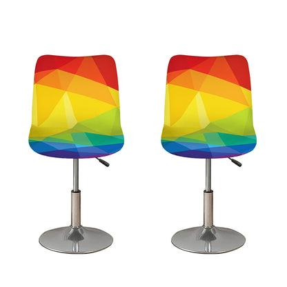 Rainbow Polygonal Geometric Print Bar Stool Covers