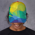 Rainbow Polygonal Geometric Print Baseball Cap