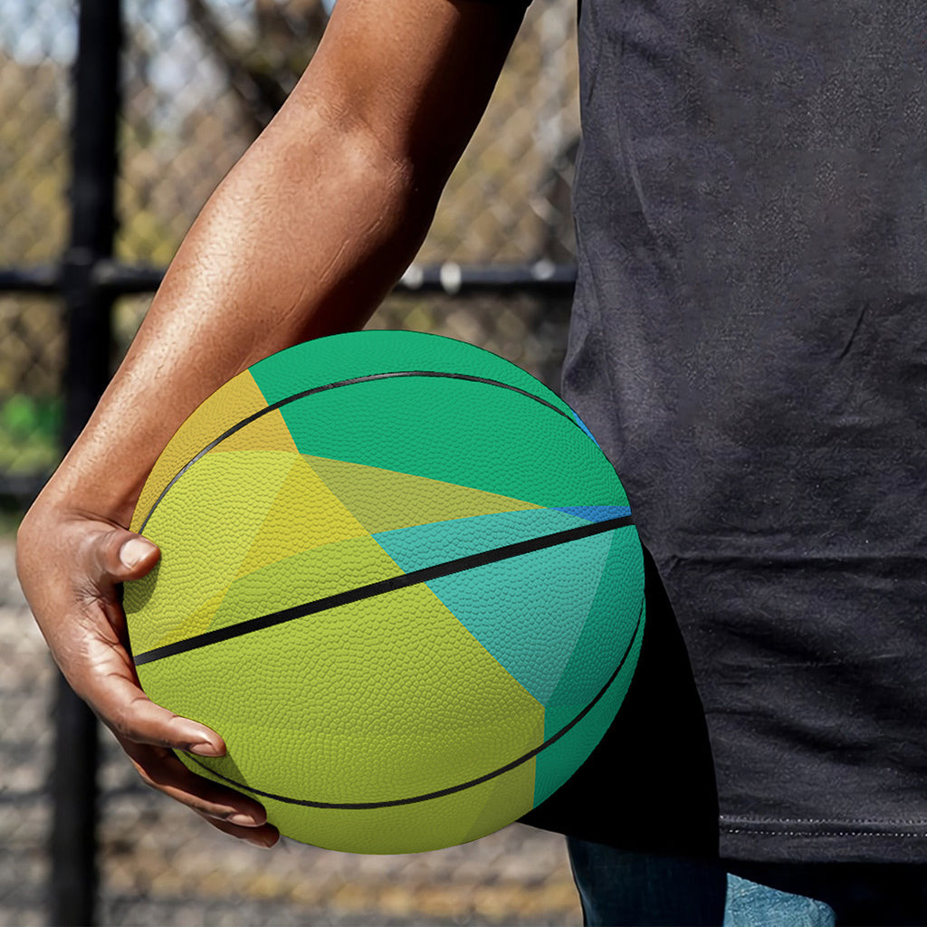Rainbow Polygonal Geometric Print Basketball
