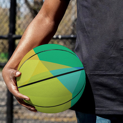 Rainbow Polygonal Geometric Print Basketball