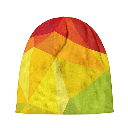 Rainbow Polygonal Geometric Print Beanie