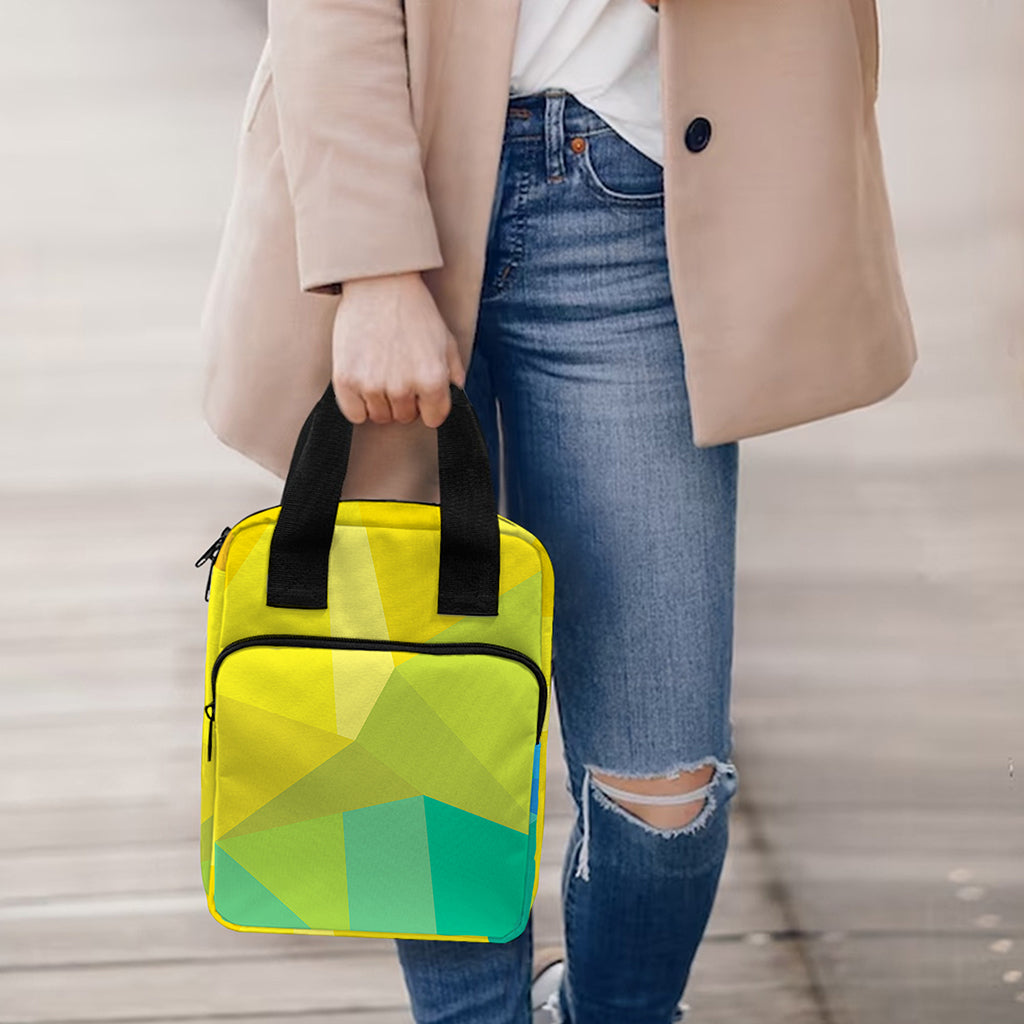 Rainbow Polygonal Geometric Print Bible Tote Bag