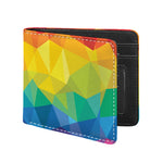 Rainbow Polygonal Geometric Print Bifold Wallet