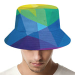 Rainbow Polygonal Geometric Print Bucket Hat