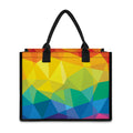 Rainbow Polygonal Geometric Print Canvas Tote Bag
