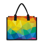 Rainbow Polygonal Geometric Print Canvas Tote Bag