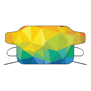 Rainbow Polygonal Geometric Print Car Windshield Snow Cover