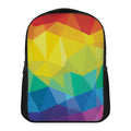 Rainbow Polygonal Geometric Print Casual Backpack