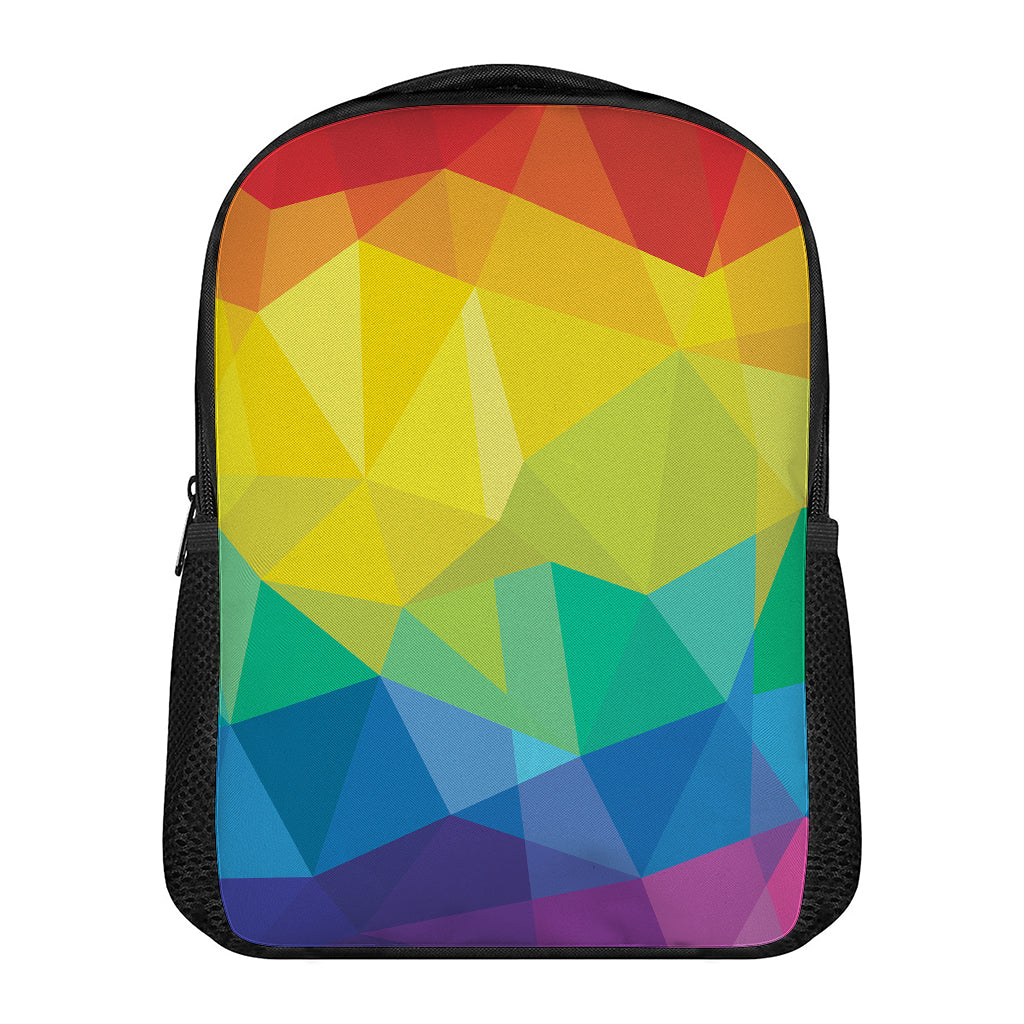 Rainbow Polygonal Geometric Print Casual Backpack