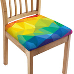 Rainbow Polygonal Geometric Print Chair Cushion Cover