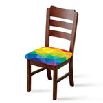 Rainbow Polygonal Geometric Print Chair Cushion Cover