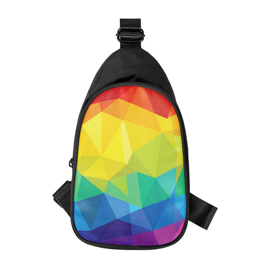 Rainbow Polygonal Geometric Print Chest Bag
