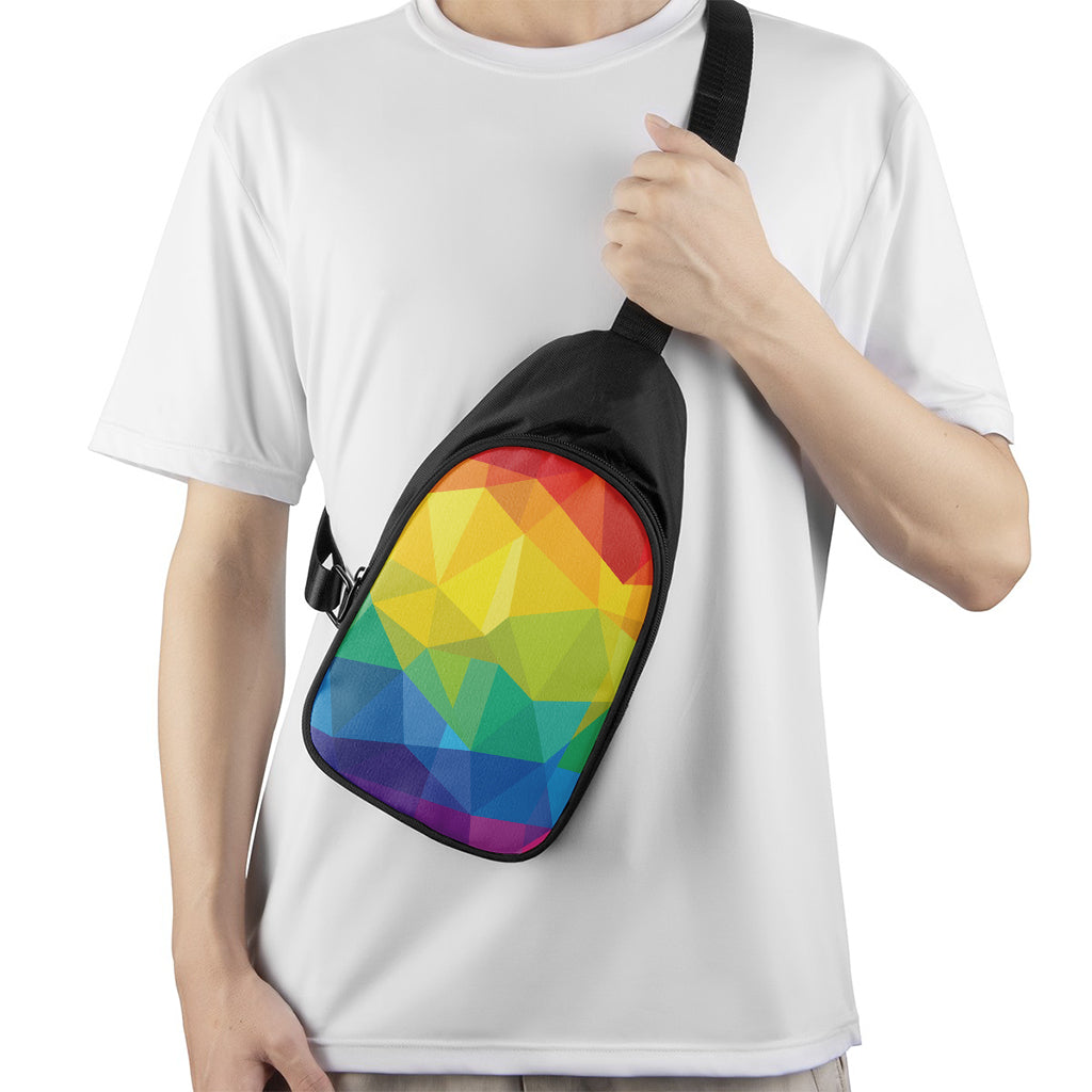 Rainbow Polygonal Geometric Print Chest Bag