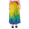 Rainbow Polygonal Geometric Print Chiffon Maxi Skirt