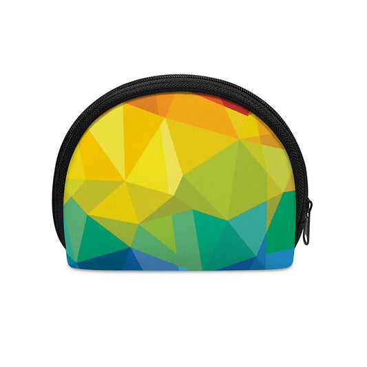 Rainbow Polygonal Geometric Print Coin Purse