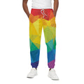Rainbow Polygonal Geometric Print Cotton Sweatpants