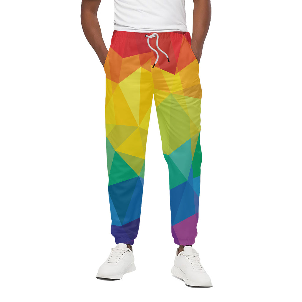 Rainbow Polygonal Geometric Print Cotton Pants