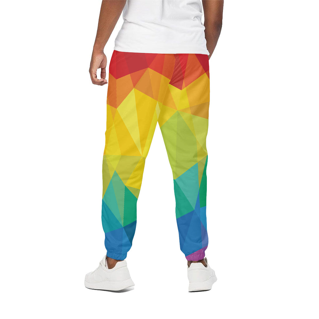 Rainbow Polygonal Geometric Print Cotton Pants
