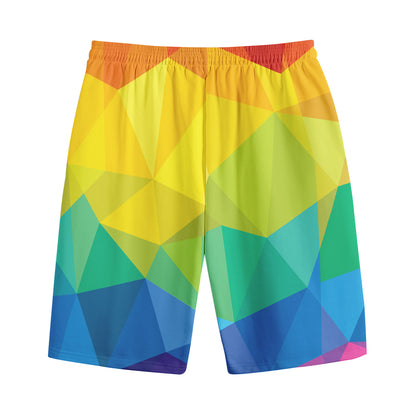 Rainbow Polygonal Geometric Print Cotton Shorts