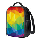 Rainbow Polygonal Geometric Print Crossbody Lunch Bag