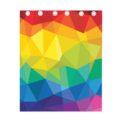 Rainbow Polygonal Geometric Print Curtain