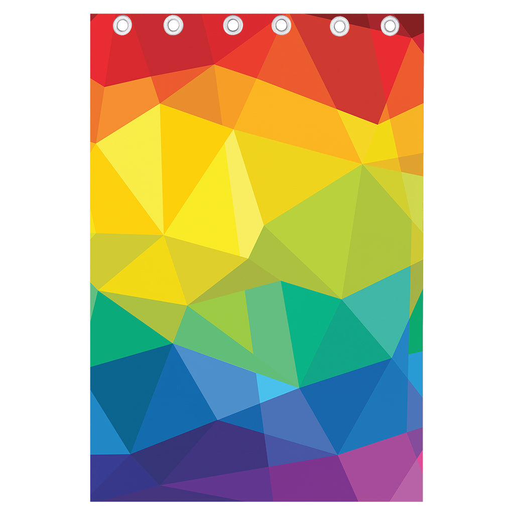 Rainbow Polygonal Geometric Print Curtain
