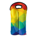 Rainbow Polygonal Geometric Print Double Neoprene Wine Tote