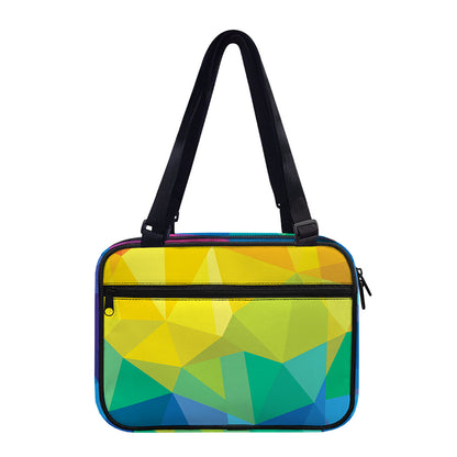 Rainbow Polygonal Geometric Print Double Strap Bible Bag