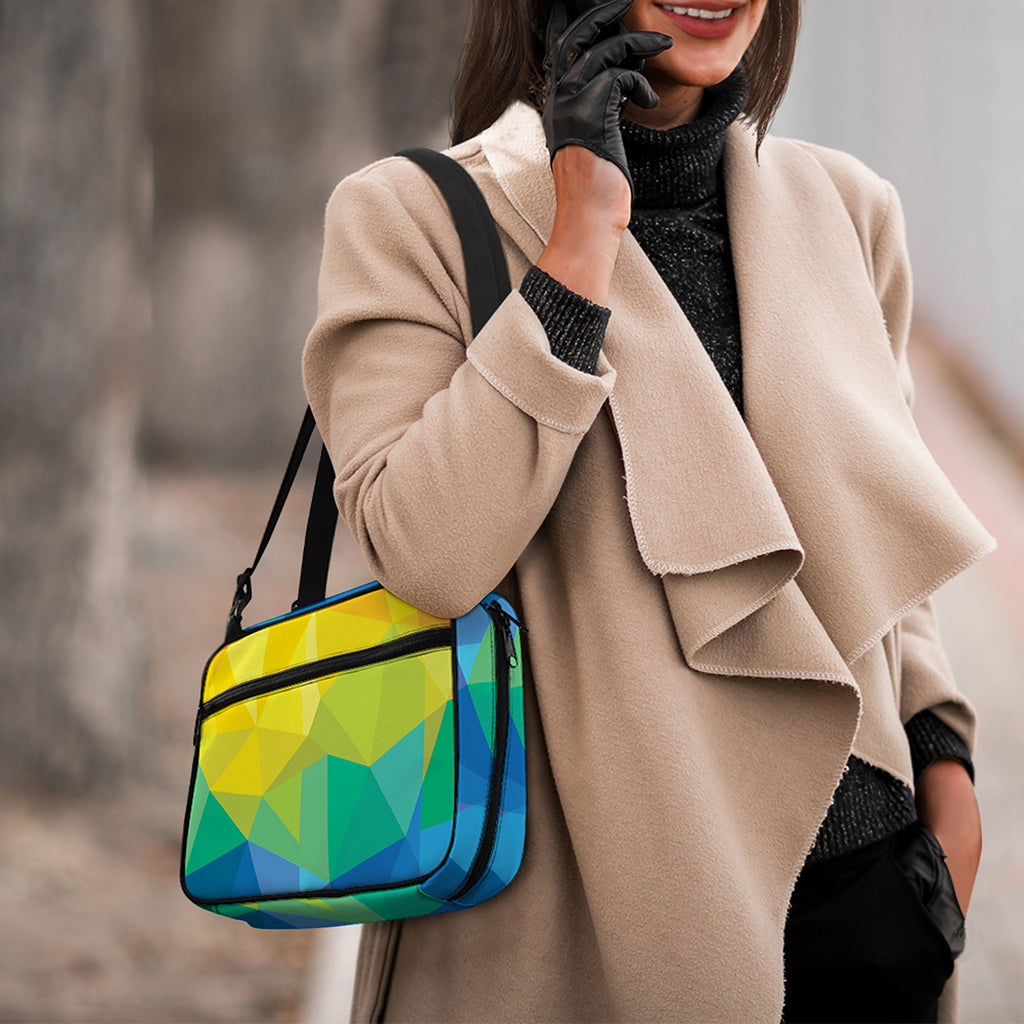 Rainbow Polygonal Geometric Print Double Strap Bible Bag