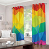 Rainbow Polygonal Geometric Print Extra Wide Grommet Curtains